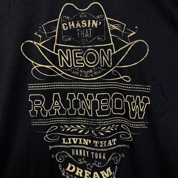 Alan Jackson Chasin That Neon Rainbow Graphic T-Shirt Large - Picture 2 of 4